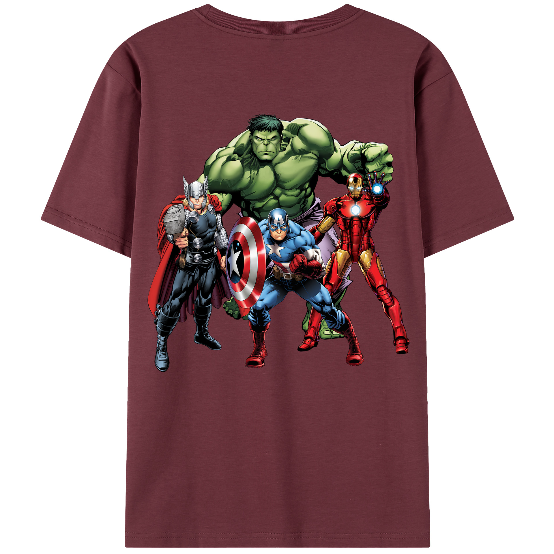 （画像用） アベンジャーズ The Avengers 綿100％半袖Tシャツ（背面プリント）